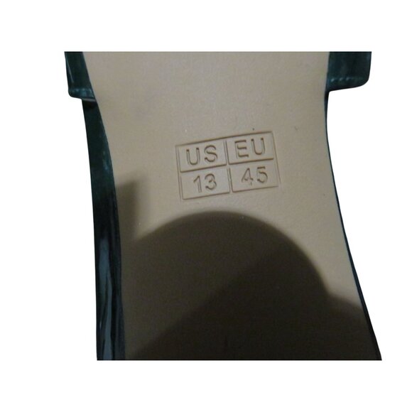 SOLD MODENCOCO Round Toe Green Patent Leather Buckle T Strap Chunky Heel 13 - Picture 10 of 10